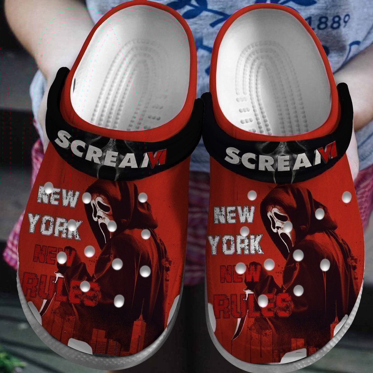 Scream Movie Crocs Crocband Clogs Shoes Comfortable For Men Women and Kids
