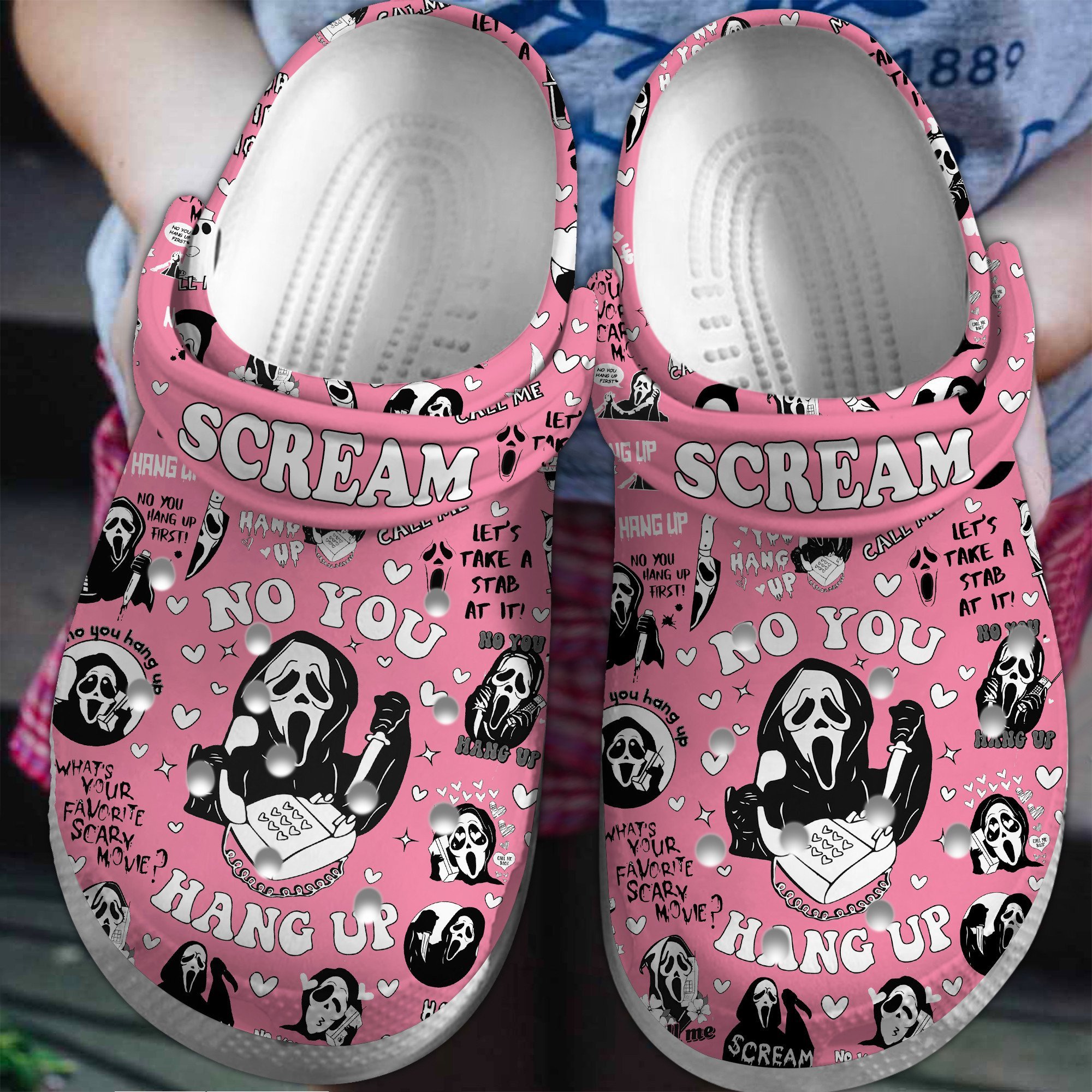 Scream Movie Crocs Crocband Clogs Shoes Comfortable For Men Women and Kids