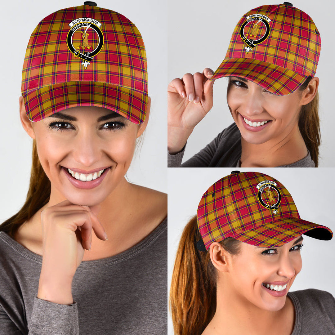 Scrymgeour Tartan Baseball Cap, Tartan Plaid Cap with Family Crest K23 Trucker Hats Custom Hats Gifts For Men & Women