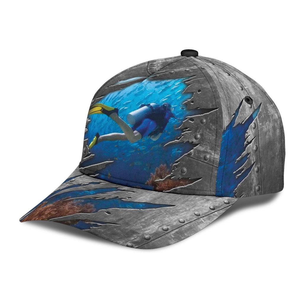 Scuba Diving Classic Cap, Gift for Scuba Diving Lovers, Scuba Live Trucker Hats Custom Hats Gifts For Men & Women