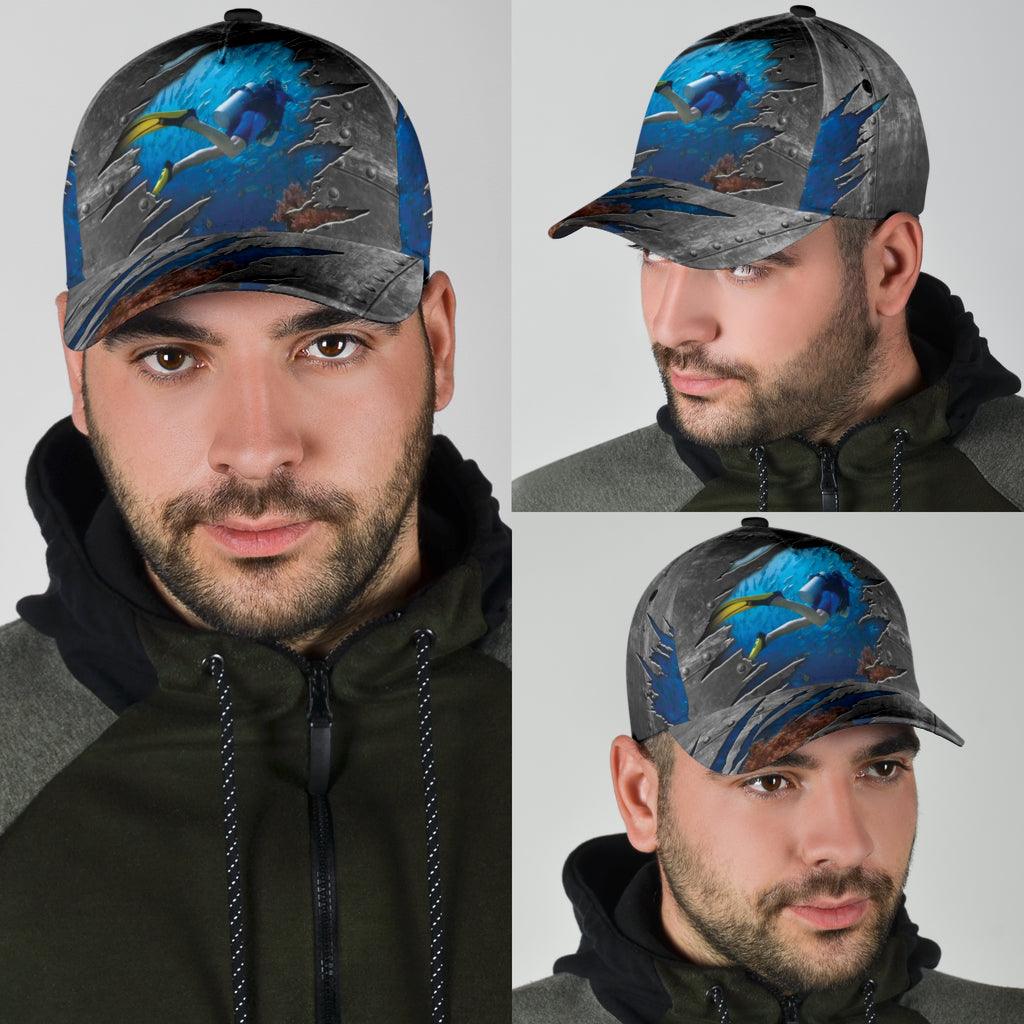 Scuba Diving Classic Cap, Gift for Scuba Diving Lovers, Scuba Live Trucker Hats Custom Hats Gifts For Men & Women