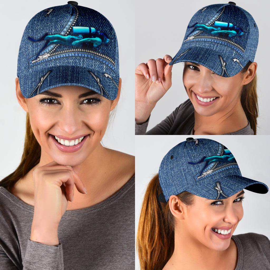 Scuba Diving Classic Cap, Gift for Scuba Diving Lovers, Scuba Live Trucker Hats Custom Hats Gifts For Men & Women