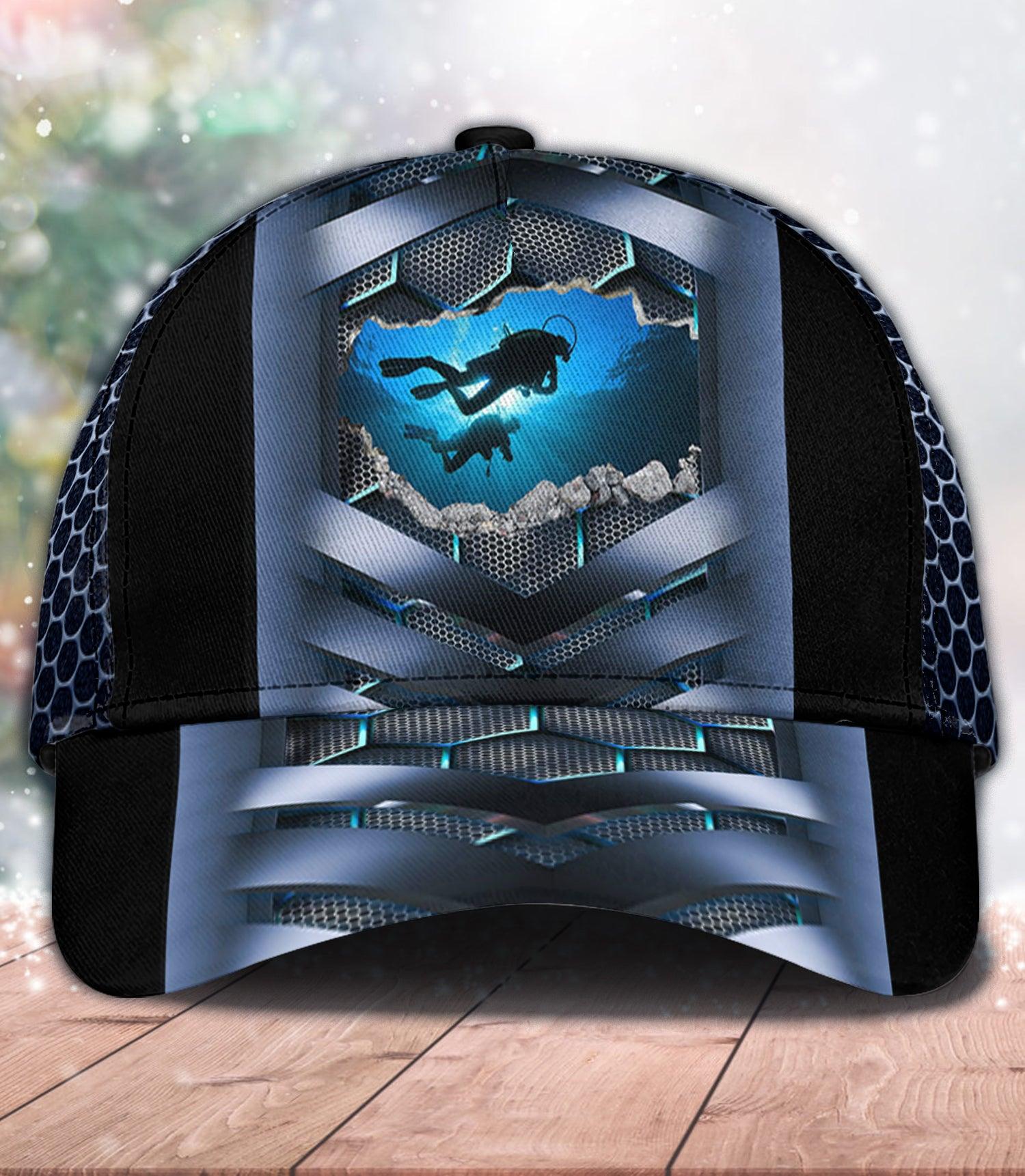 Scuba Diving Classic Cap, Gift for Scuba Diving Lovers, Scuba Live Trucker Hats Custom Hats Gifts For Men & Women