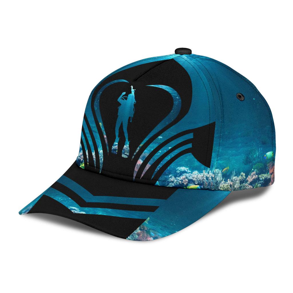 Scuba diving Classic Cap, Gift for Scuba Diving Lovers, Scuba Live Trucker Hats Custom Hats Gifts For Men & Women