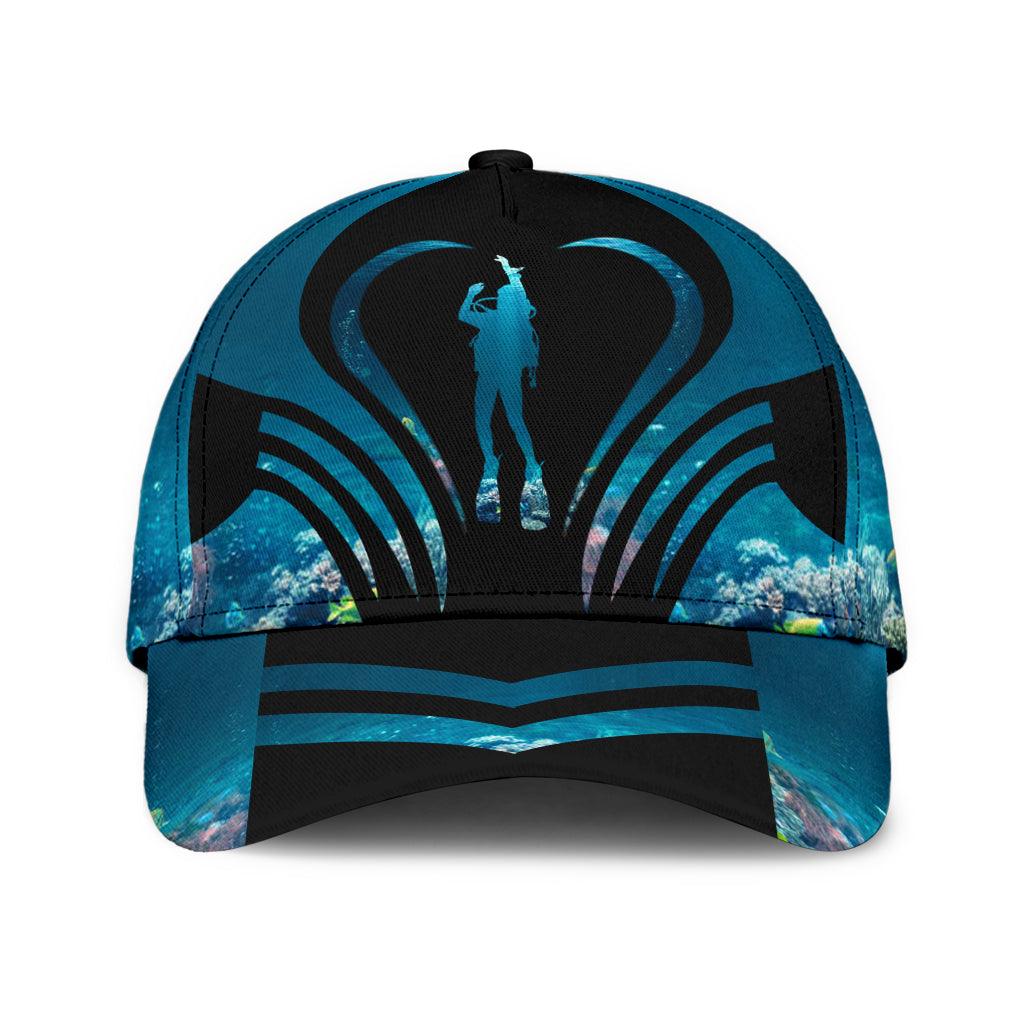 Scuba diving Classic Cap, Gift for Scuba Diving Lovers, Scuba Live Trucker Hats Custom Hats Gifts For Men & Women