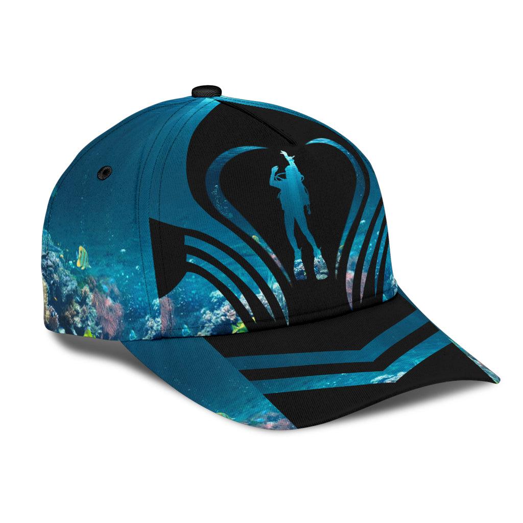 Scuba diving Classic Cap, Gift for Scuba Diving Lovers, Scuba Live Trucker Hats Custom Hats Gifts For Men & Women