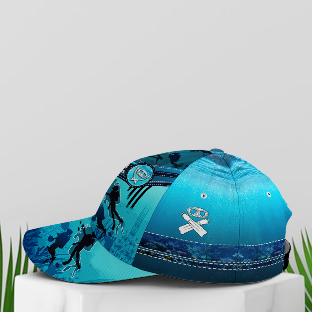 Scuba Diving Ocean Blue Baseball Cap Trucker Hats Custom Hats Gifts For Men & Women