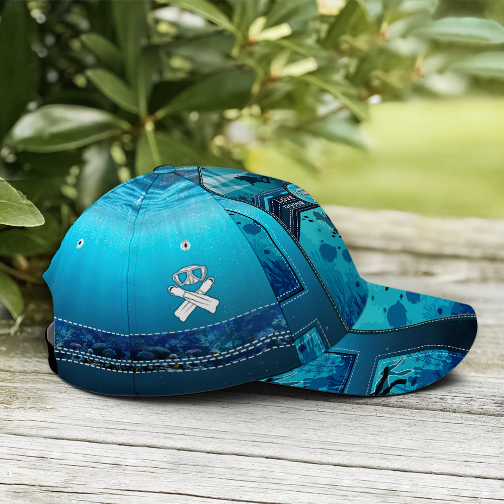 Scuba Diving Ocean Blue Baseball Cap Trucker Hats Custom Hats Gifts For Men & Women