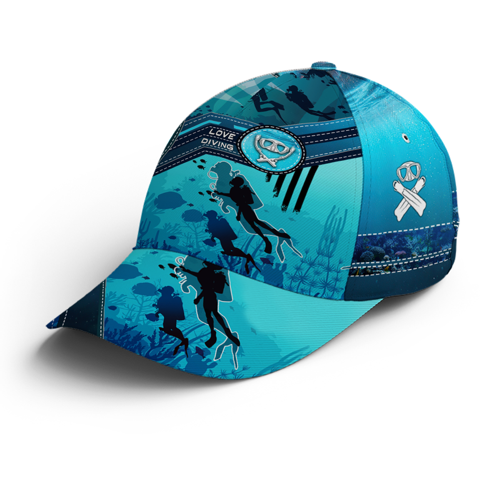 Scuba Diving Ocean Blue Baseball Cap Trucker Hats Custom Hats Gifts For Men & Women