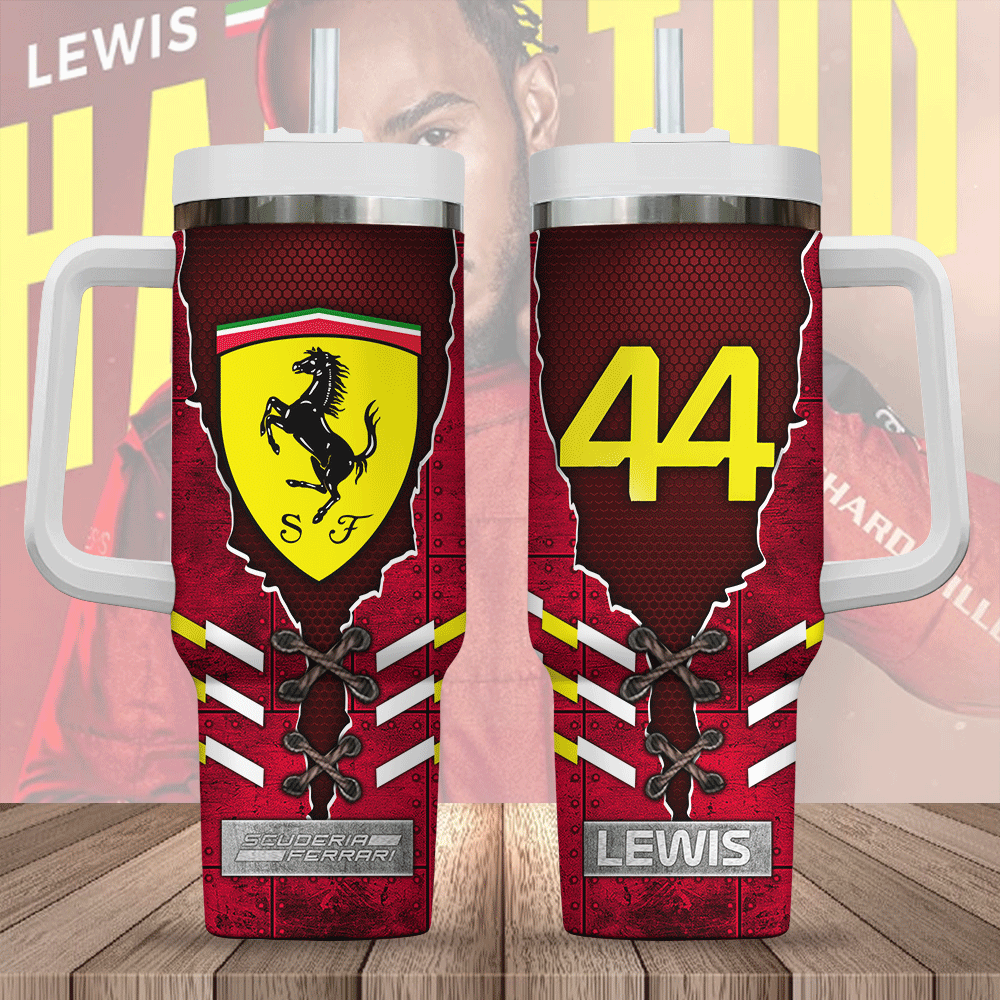 Scuderia Ferrari x Lewis Hamilton Sports Custom Stanley Cup 40 oz 30 oz Tumbler With HandleTVC2301246