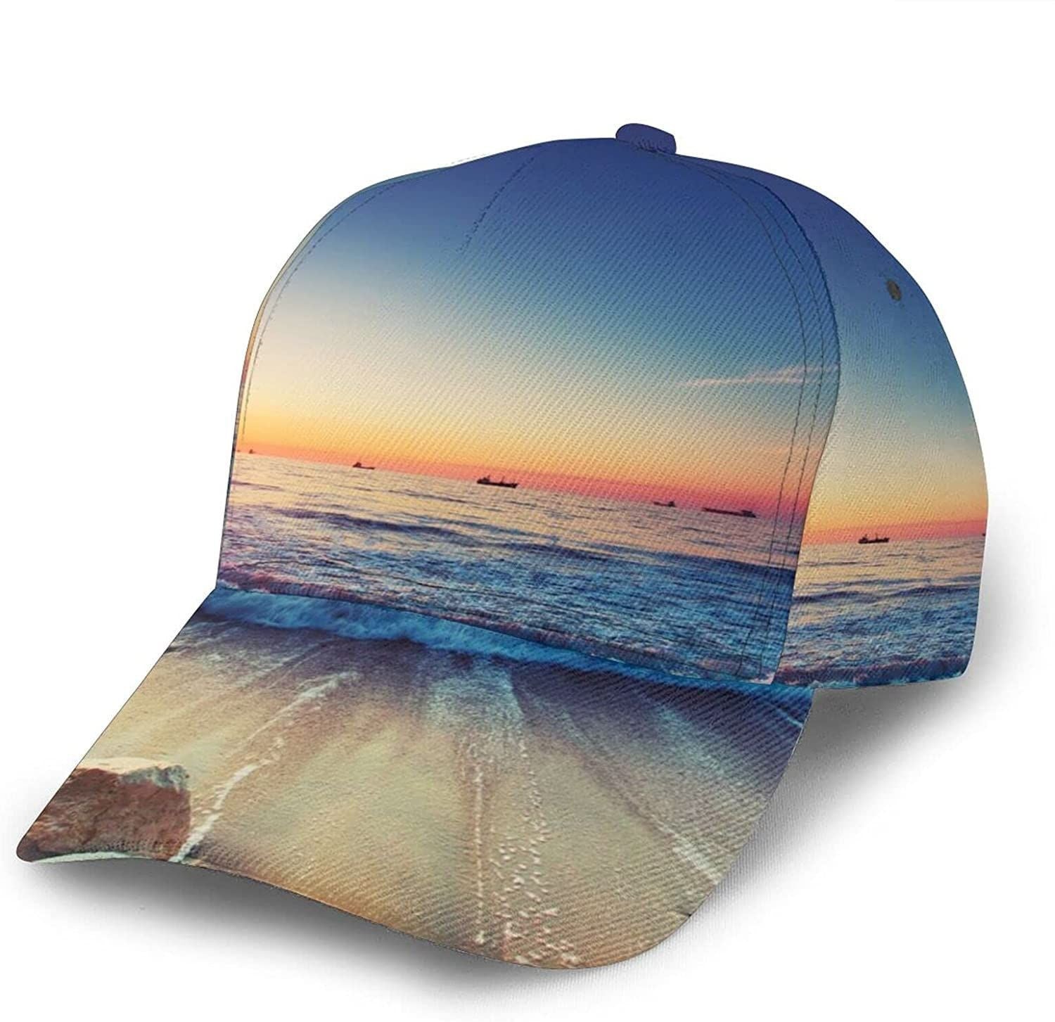 Sea Beach Print Classic Baseball 3D Cap Adjustable Twill Sports Dad Hats for Unisex Trucker Hats Custom Hats Gifts For Men & Women