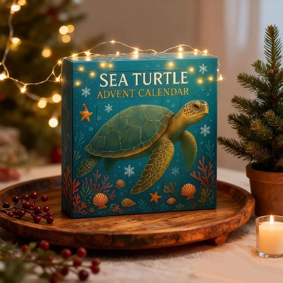 Sea Turtle Advent Calendar, 24 Adorable Sea Turtle Decorations, Ocean-Inspired Christmas Countdown - Image 3