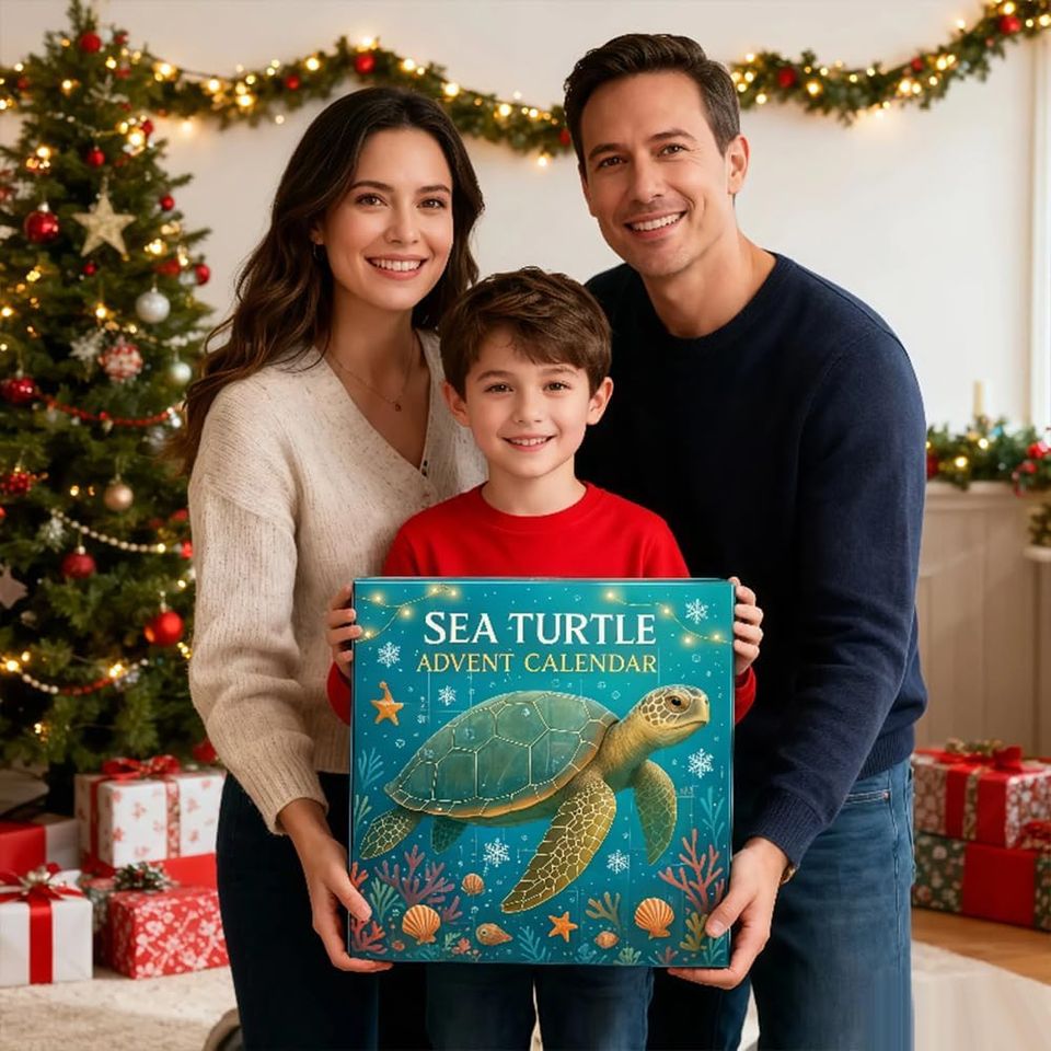 Sea Turtle Advent Calendar, 24 Adorable Sea Turtle Decorations, Ocean-Inspired Christmas Countdown - Image 4