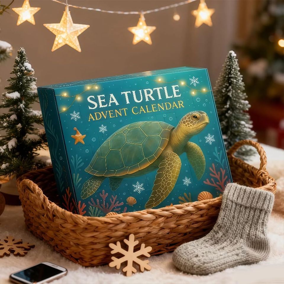 Sea Turtle Advent Calendar, 24 Adorable Sea Turtle Decorations, Ocean-Inspired Christmas Countdown - Image 5