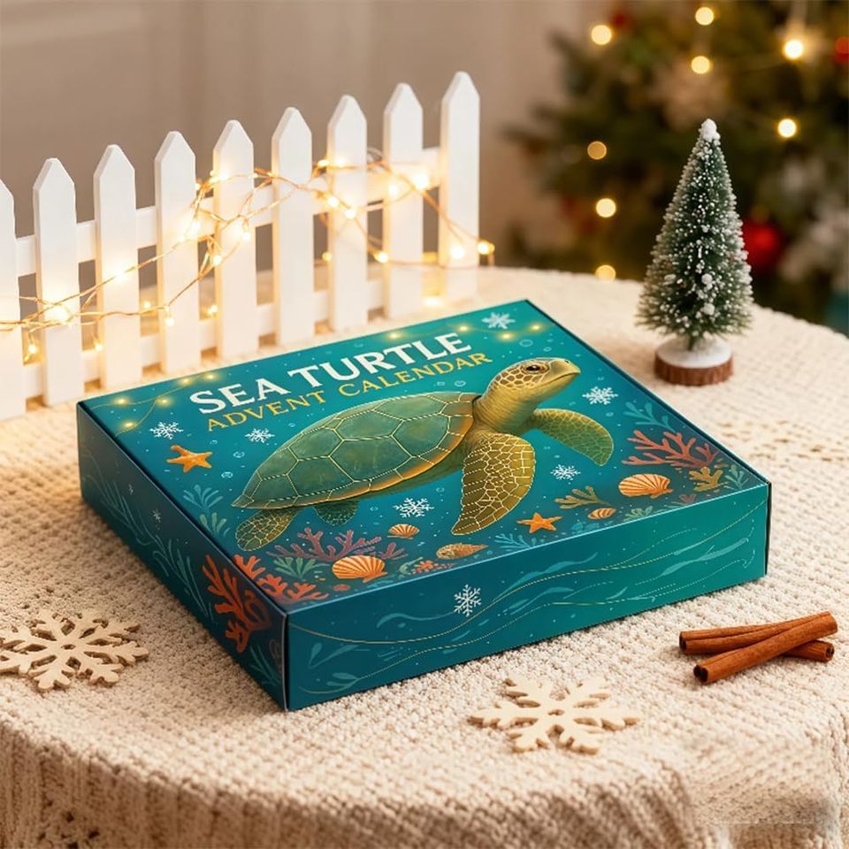 Sea Turtle Advent Calendar, 24 Adorable Sea Turtle Decorations, Ocean-Inspired Christmas Countdown - Image 2