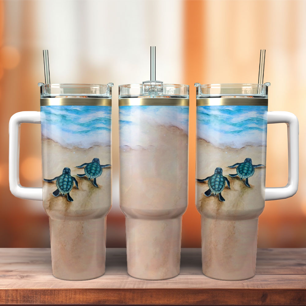 Sea Turtle Artwork Custom Stanley Cup 40 oz 30 oz Tumbler With HandleTVC2301251