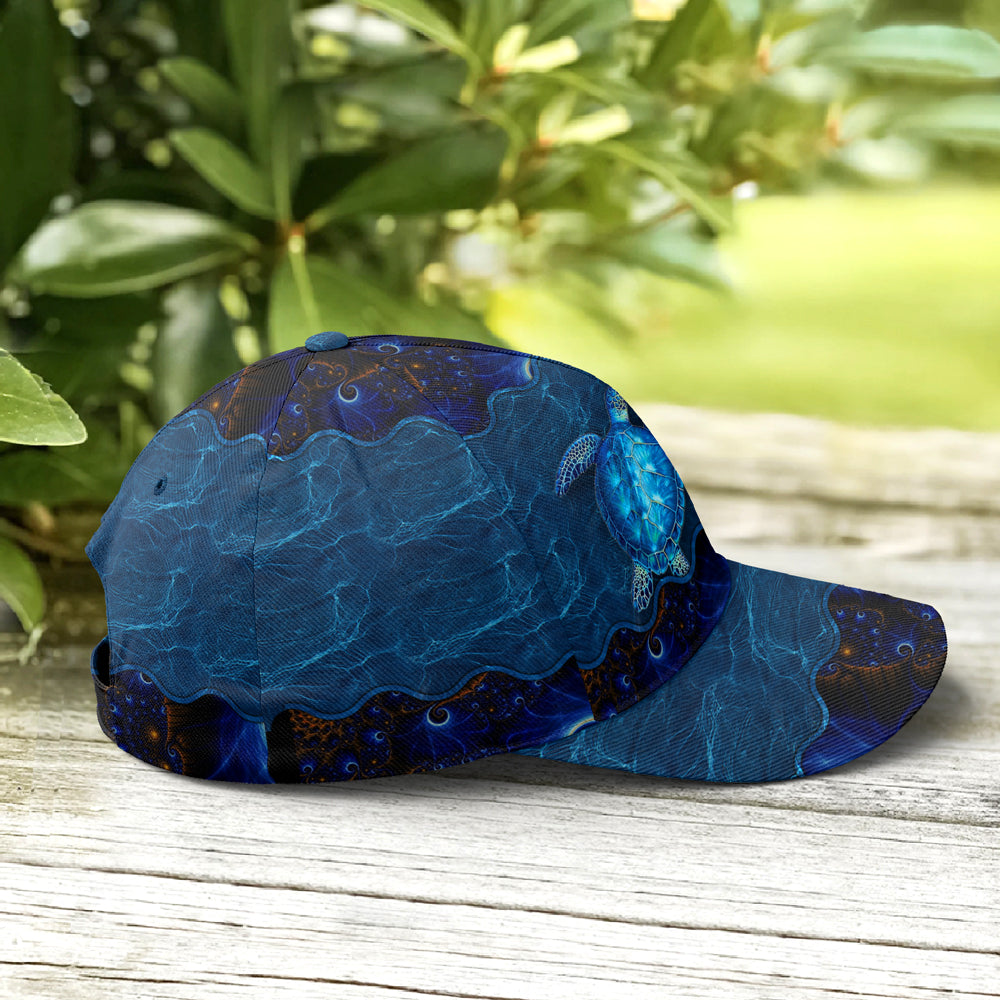 Sea Turtle In The Ocean Print Baseball Cap Trucker Hats Custom Hats Gifts For Men & Women