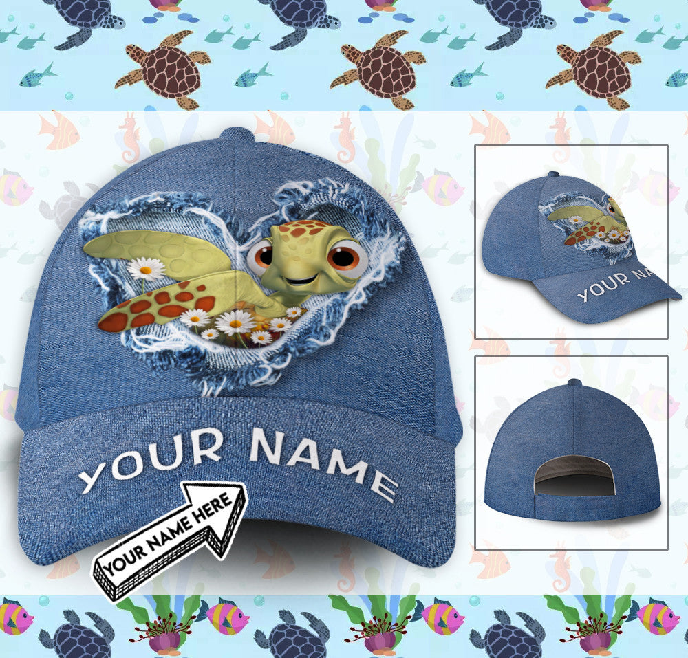 Sea Turtle jean Hat Classic Cap Trucker Hats Custom Hats Gifts For Men & Women