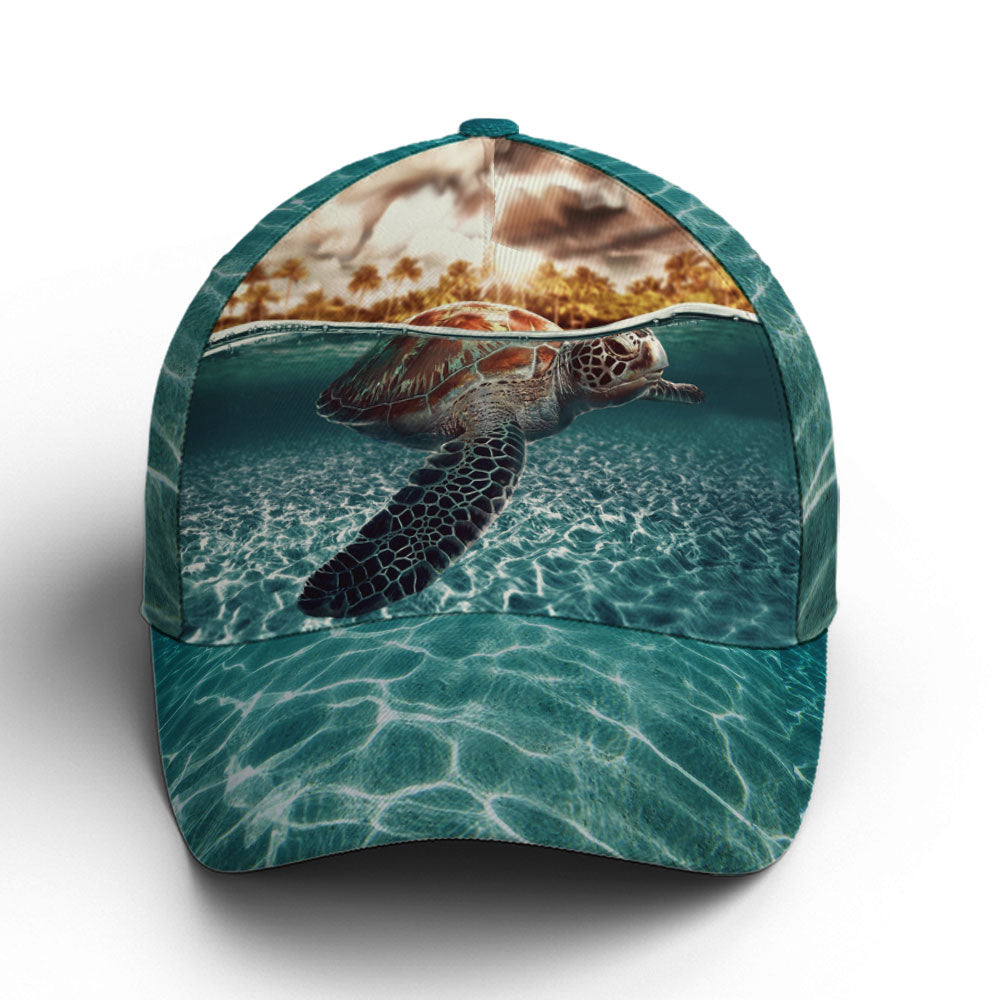 Sea Turtle Ocean Theme Baseball Cap Trucker Hats Custom Hats Gifts For Men & Women