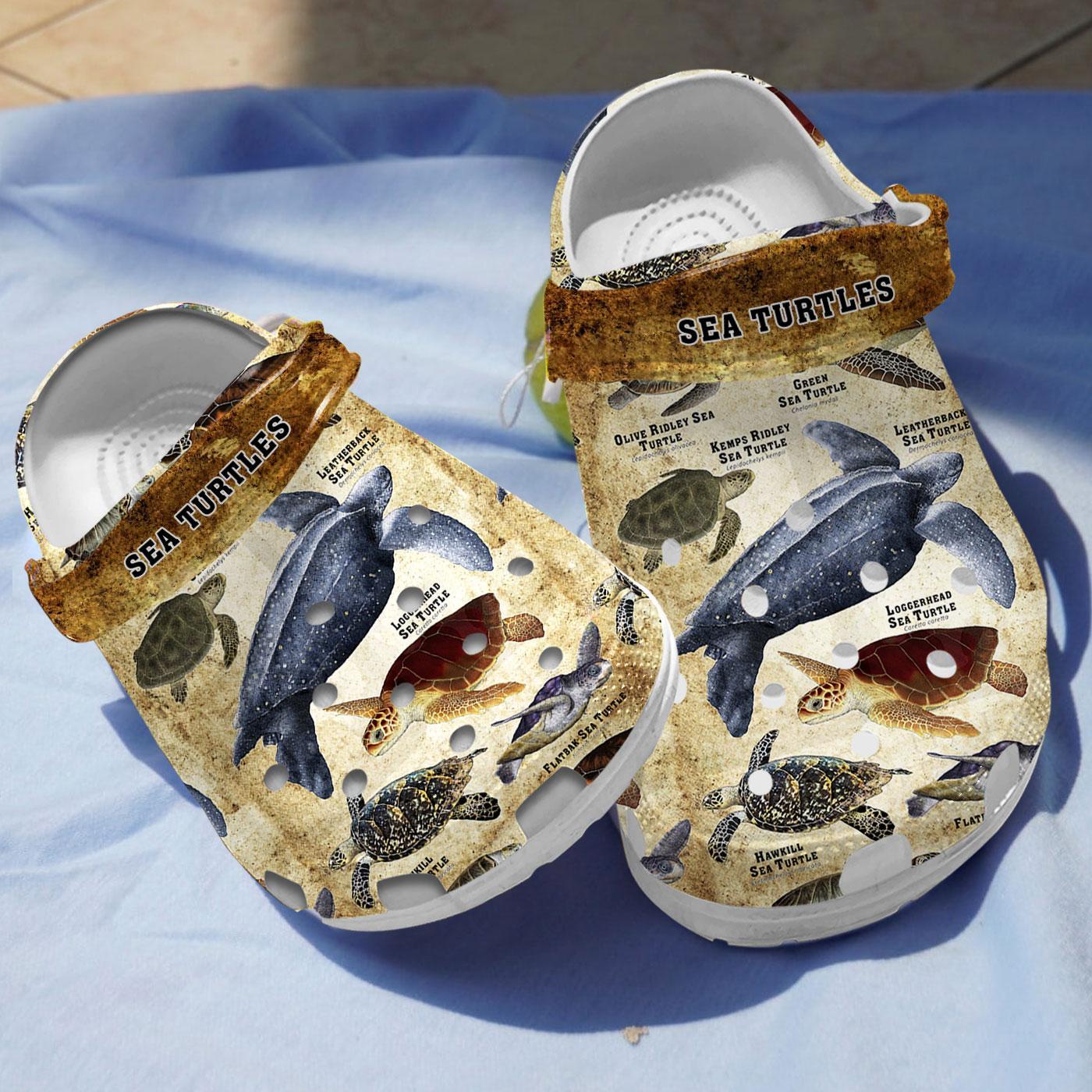 Sea Turtles Crocs Crocband Clogs Shoes Comfortable For Men Women and Kids