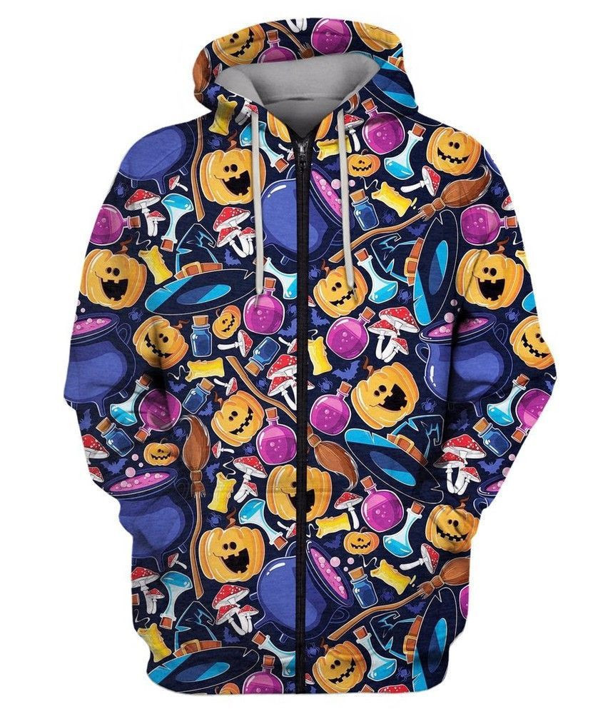 SEAMLESS PATTERN HALLOWEEN 3D All Over Print Hoodie, Zip Hoodie