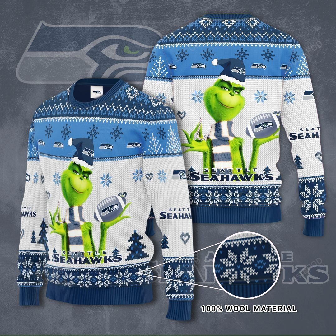 Seatle Seahawks Seaw Ugly Christmas Sweater Adult 3D Funny Matching for family