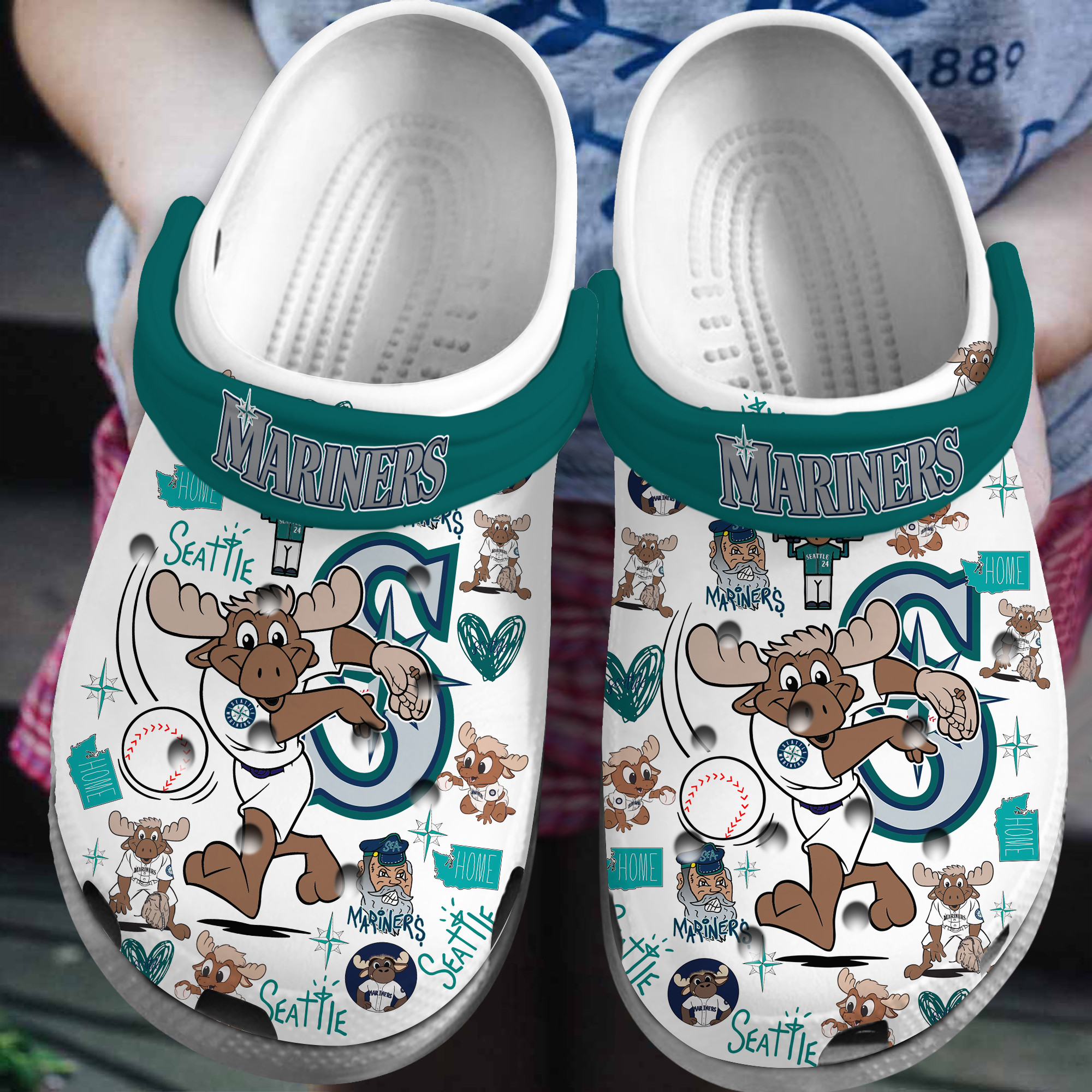 Seattle Mariners Baseball MLB Sport Crocs Crocs Crocband Clogs Shoes Comfortable For Men Women and Kids