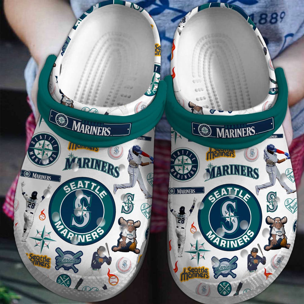 Seattle Mariners Baseball team MLB Sport Crocs Clogs Crocband Shoes Comfortable For Men Women and Kids