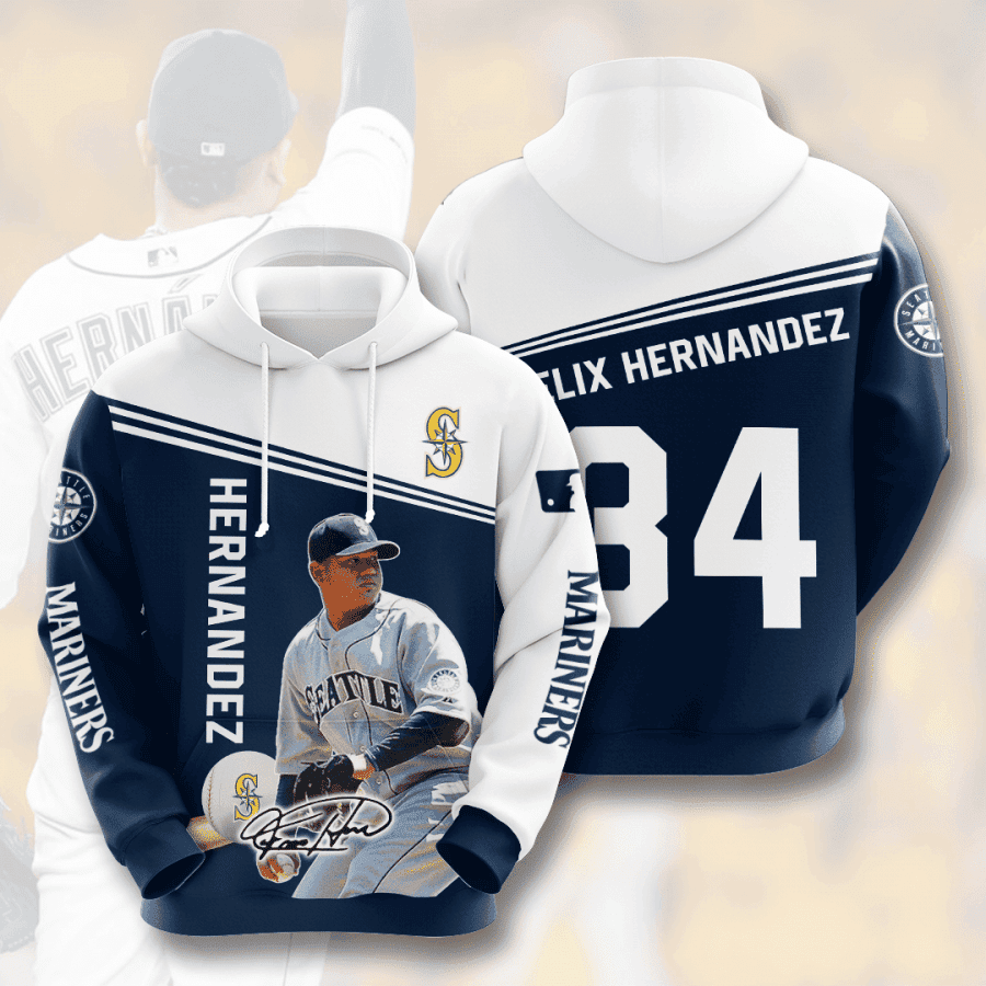 Seattle Mariners Felix Hernandez 3D All Over Print Hoodie, Zip Hoodie