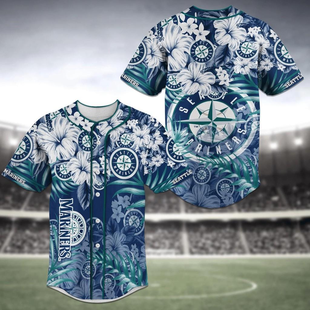 Seattle Mariners Mlb Baseball Jersey Shirt Flower