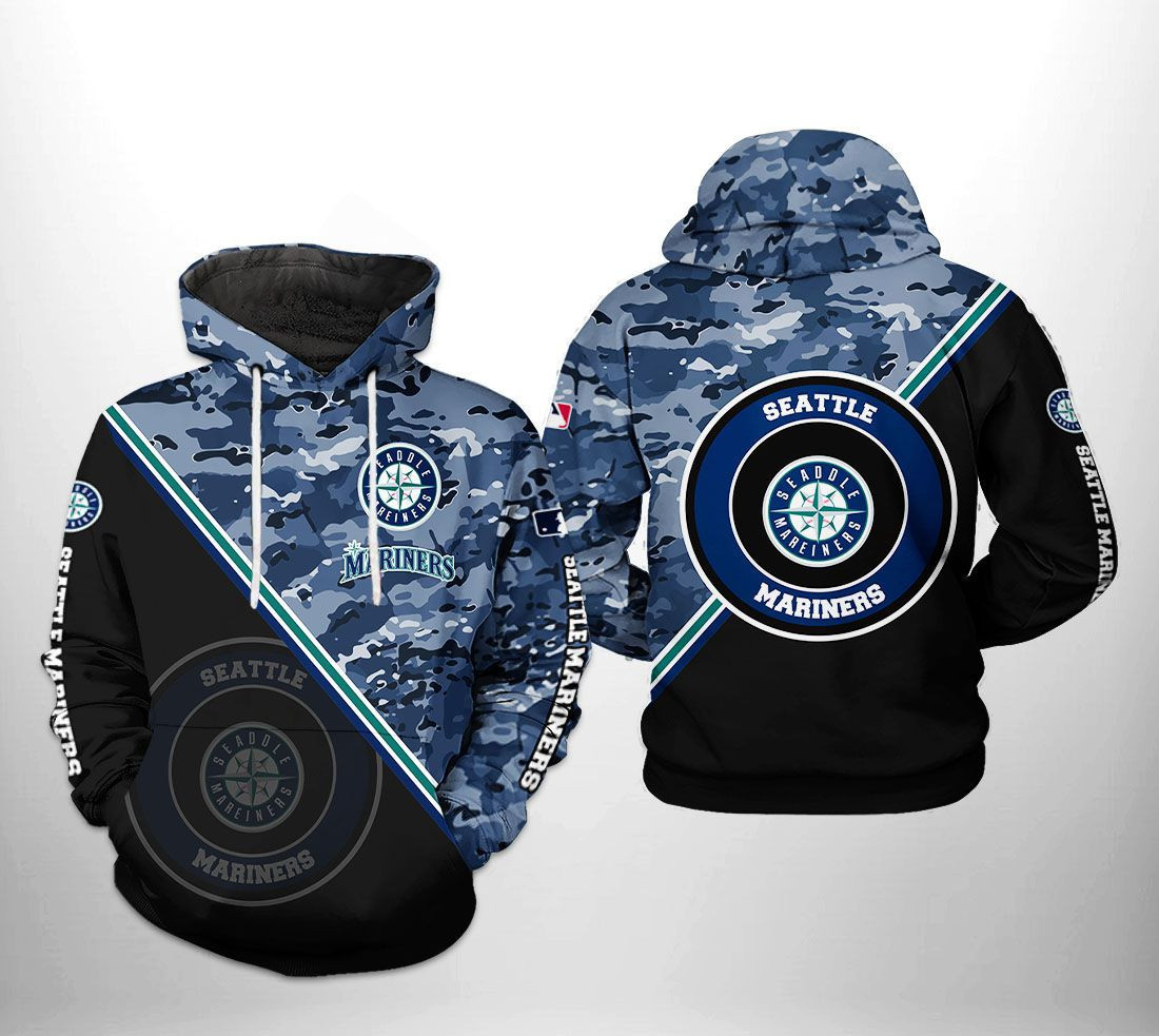Seattle Mariners MLB Camo Team 3D All Over Print Hoodie, Zip Hoodie