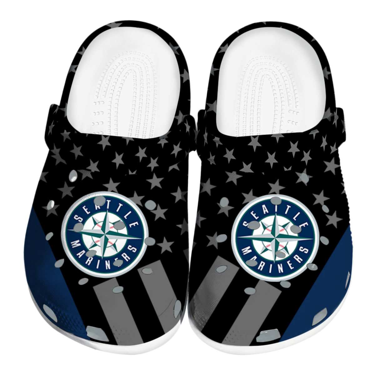 Seattle Mariners MLB Sport Crocs Crocband Clogs Shoes Comfortable For Men Women and Kids