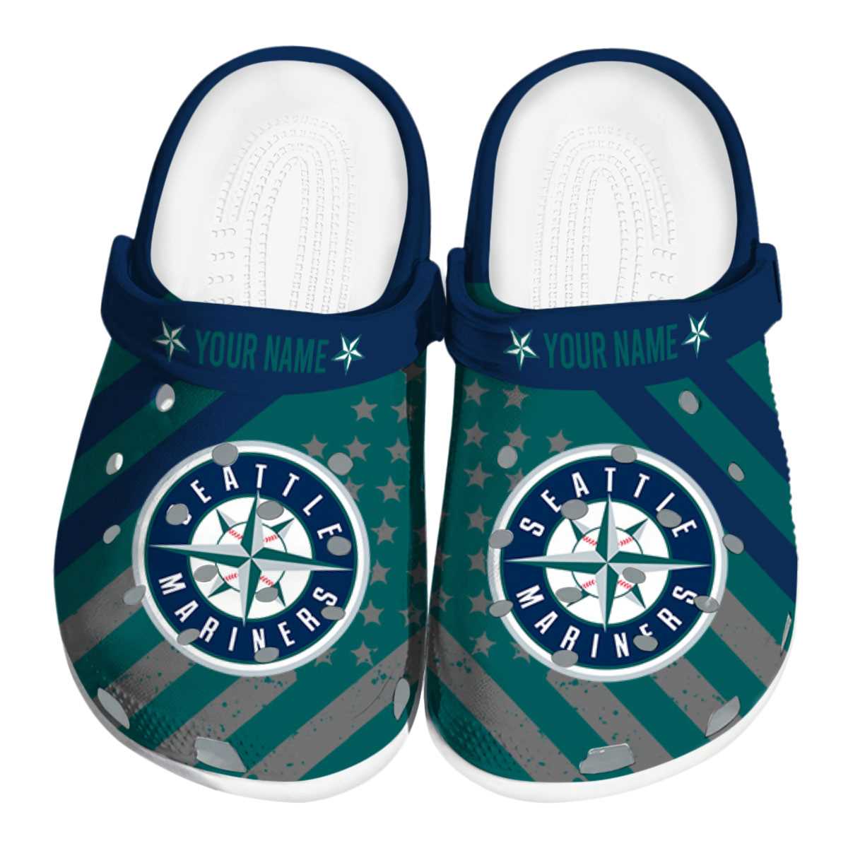 Seattle Mariners MLB Sport Crocs Crocband Clogs Shoes Comfortable For Men Women and Kids