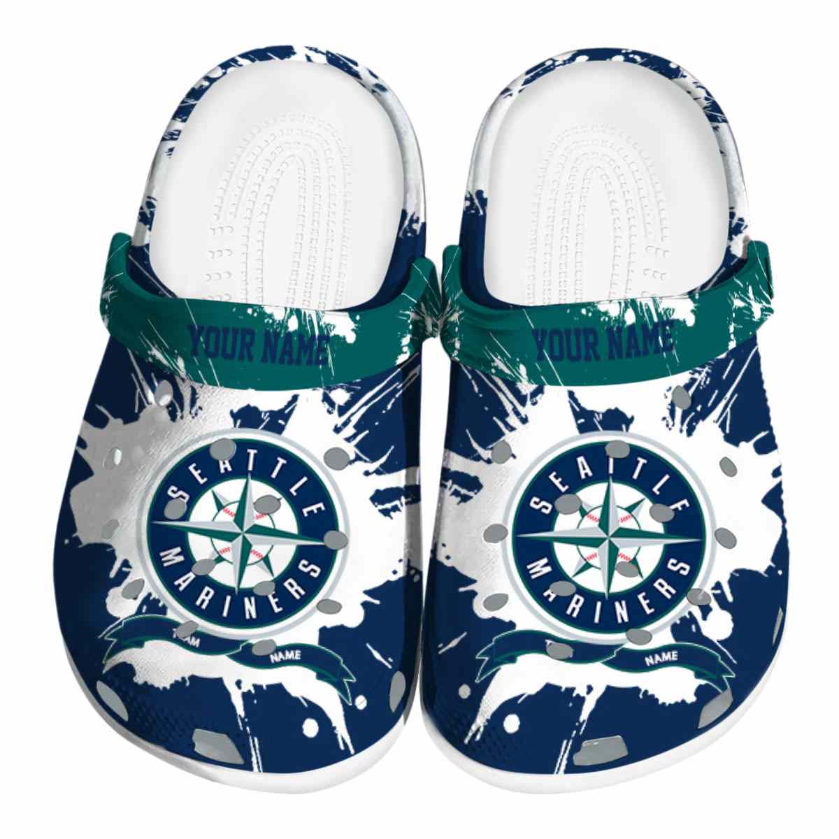 Seattle Mariners MLB Sport Crocs Crocband Clogs Shoes Comfortable For Men Women and Kids