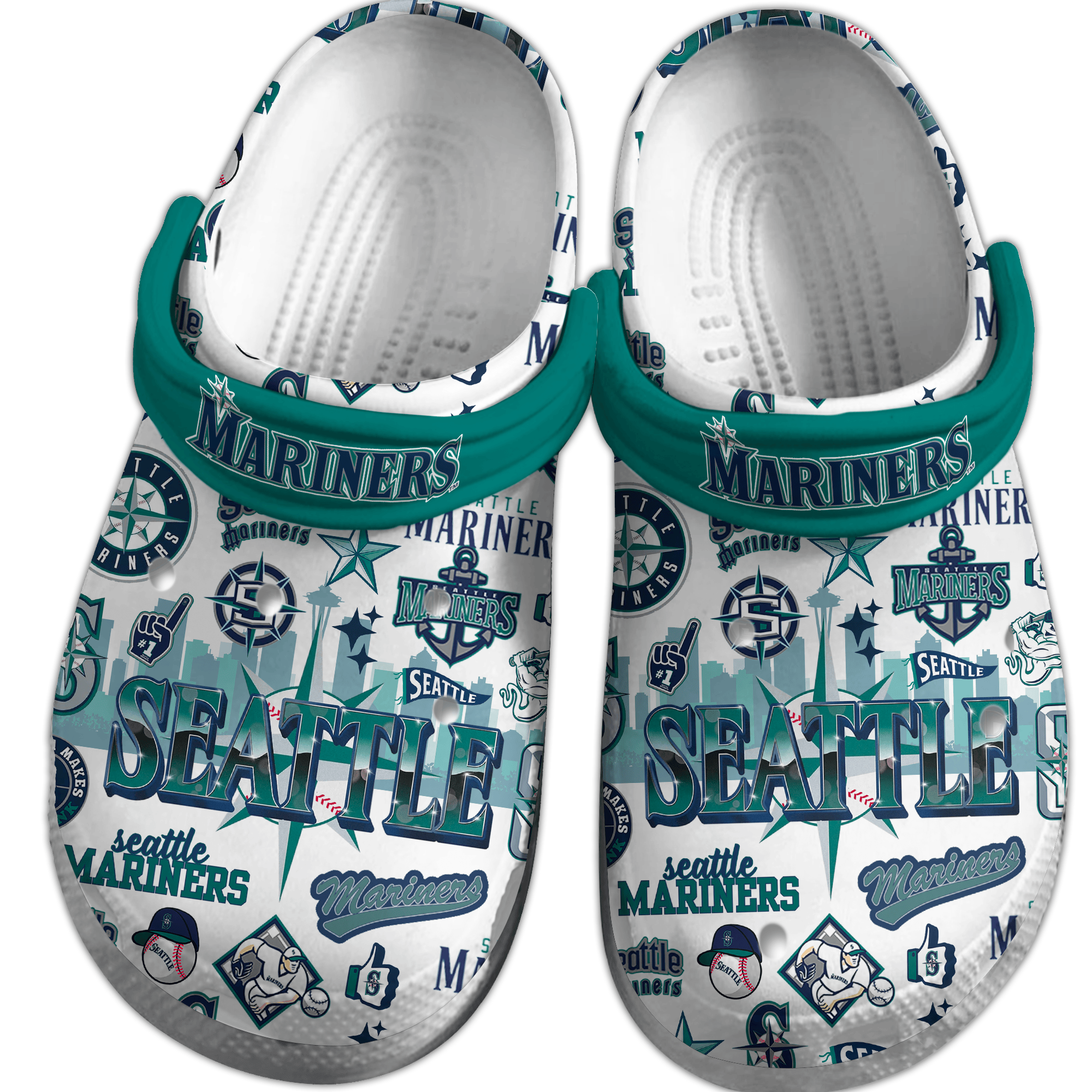 Seattle Mariners MLB Sport Crocs Crocband Clogs Shoes Comfortable For Men Women and Kids - Image 2
