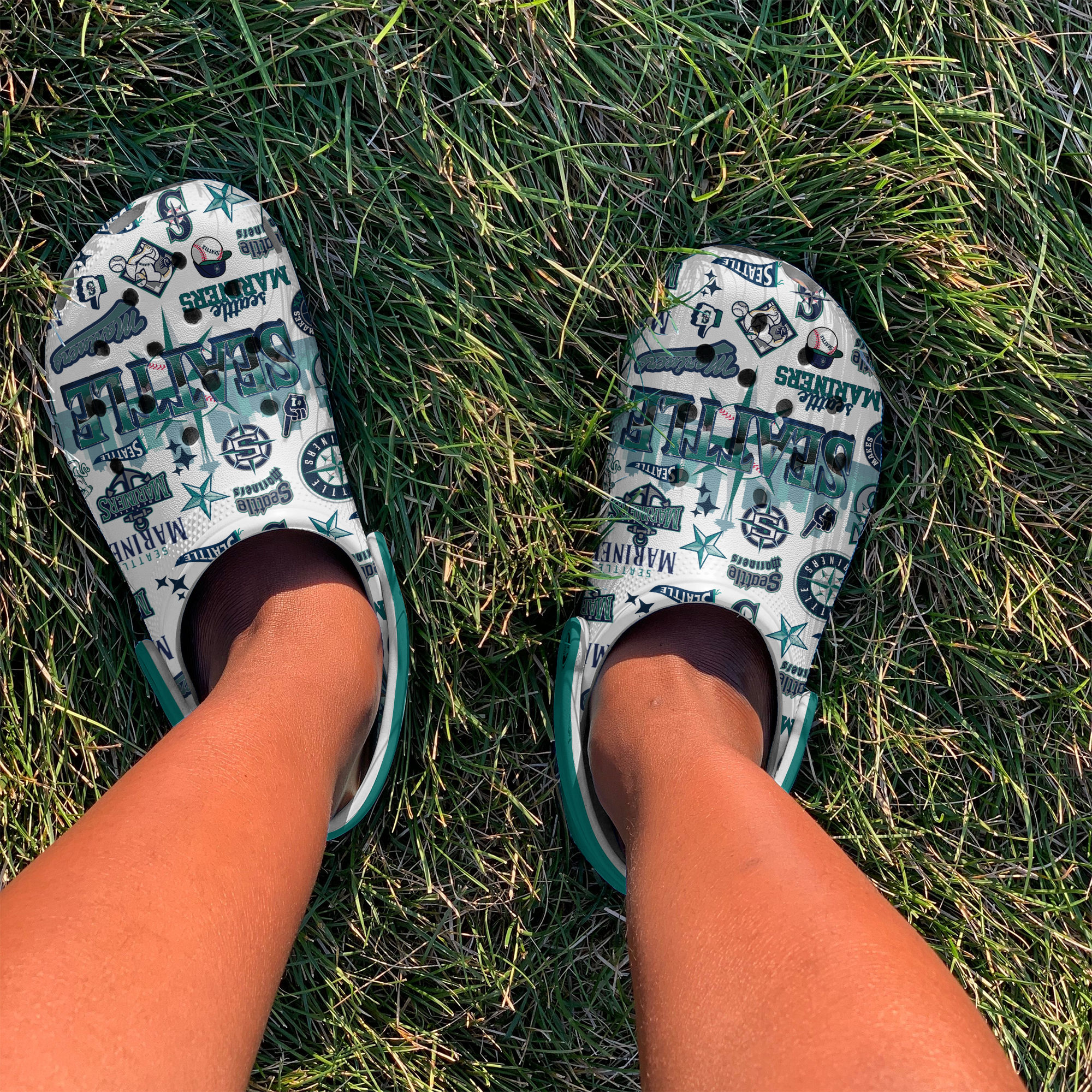 Seattle Mariners MLB Sport Crocs Crocband Clogs Shoes Comfortable For Men Women and Kids - Image 4