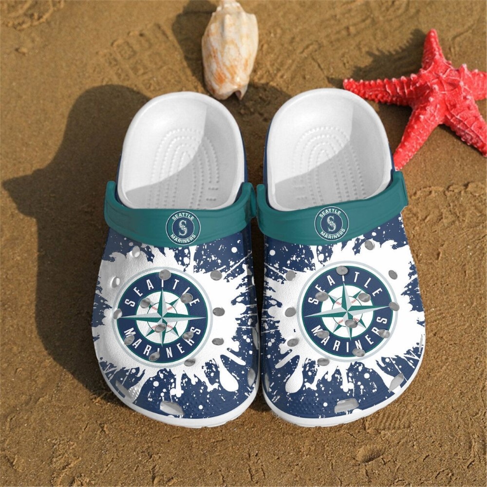 Seattle Mariners MLB Sport Crocs Crocband Clogs Shoes Comfortable For Men Women and Kids