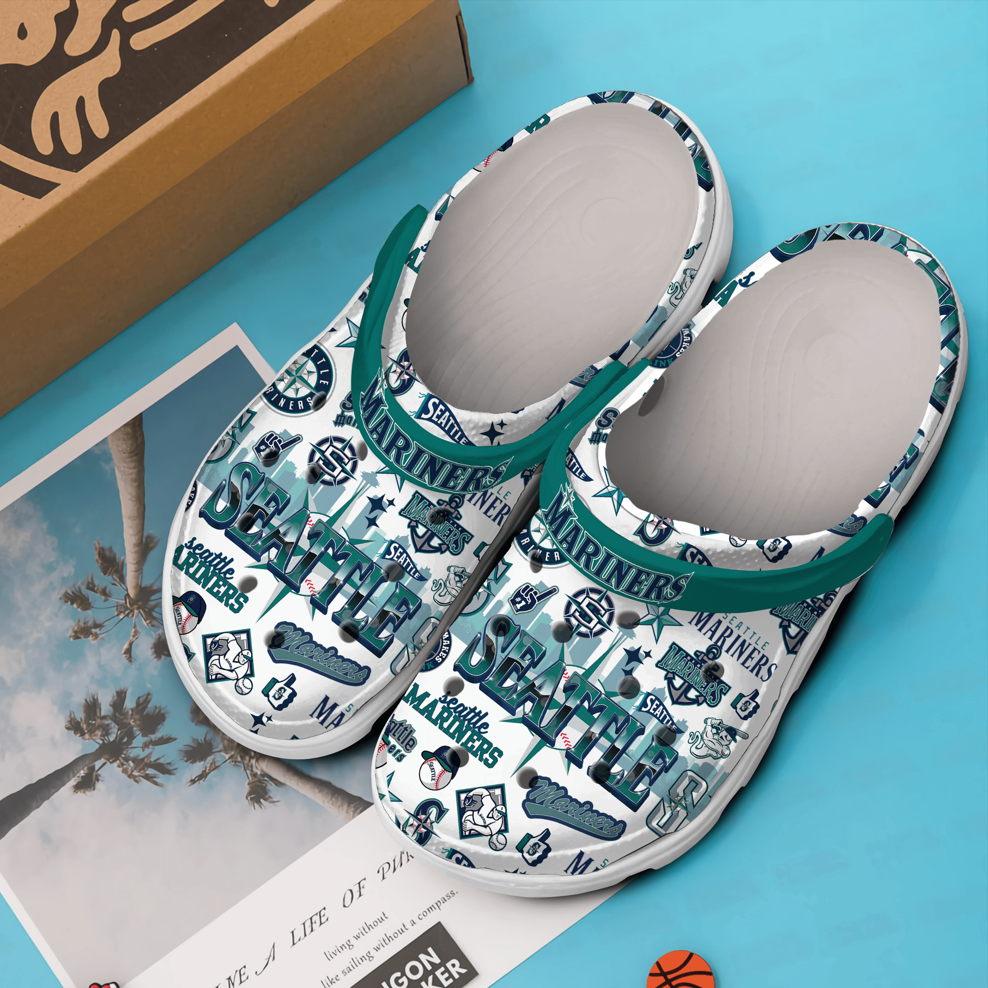 Seattle Mariners MLB Sport Crocs Crocband Clogs Shoes Comfortable For Men Women and Kids - Image 3