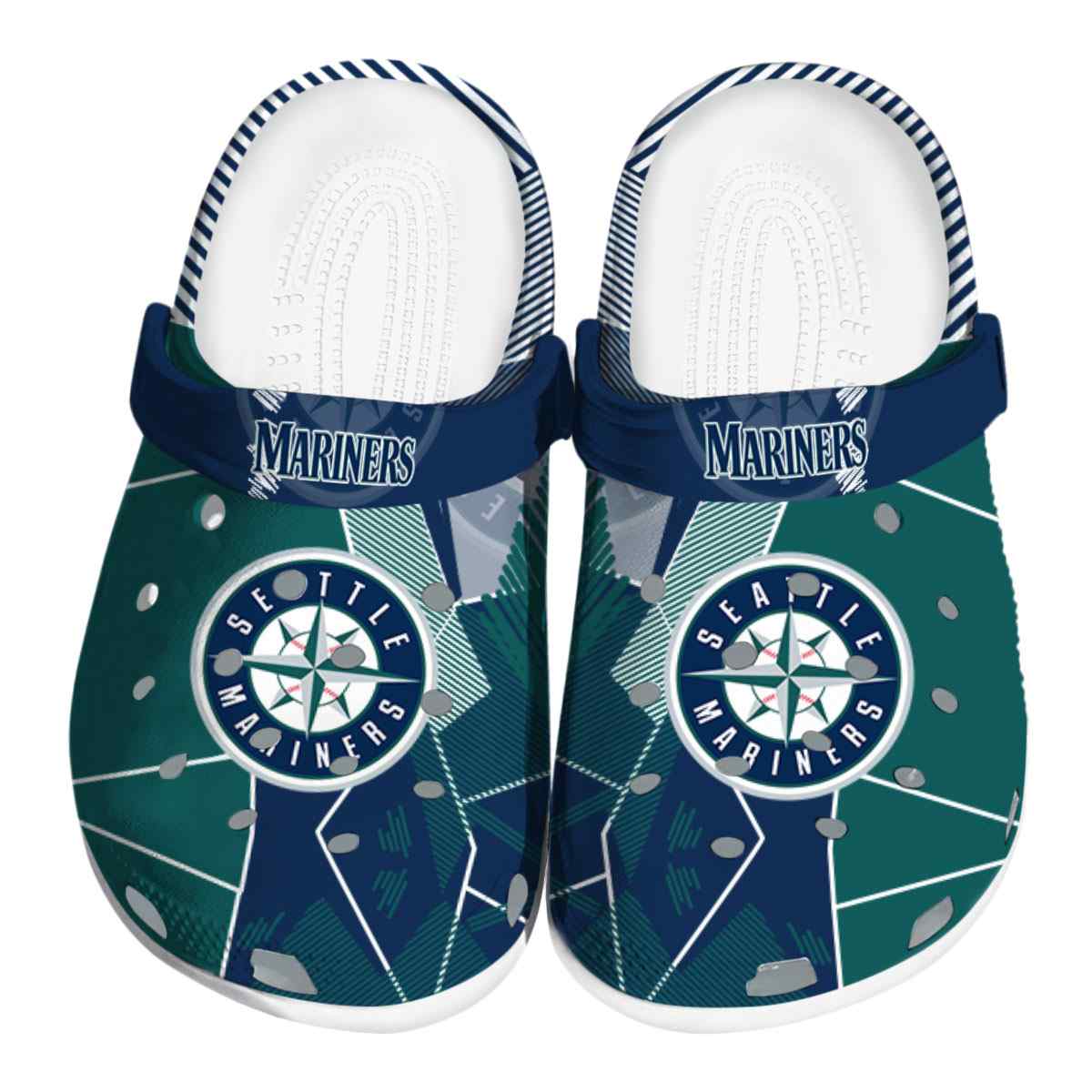 Seattle Mariners MLB Sport Crocs Crocband Clogs Shoes Comfortable For Men Women and Kids