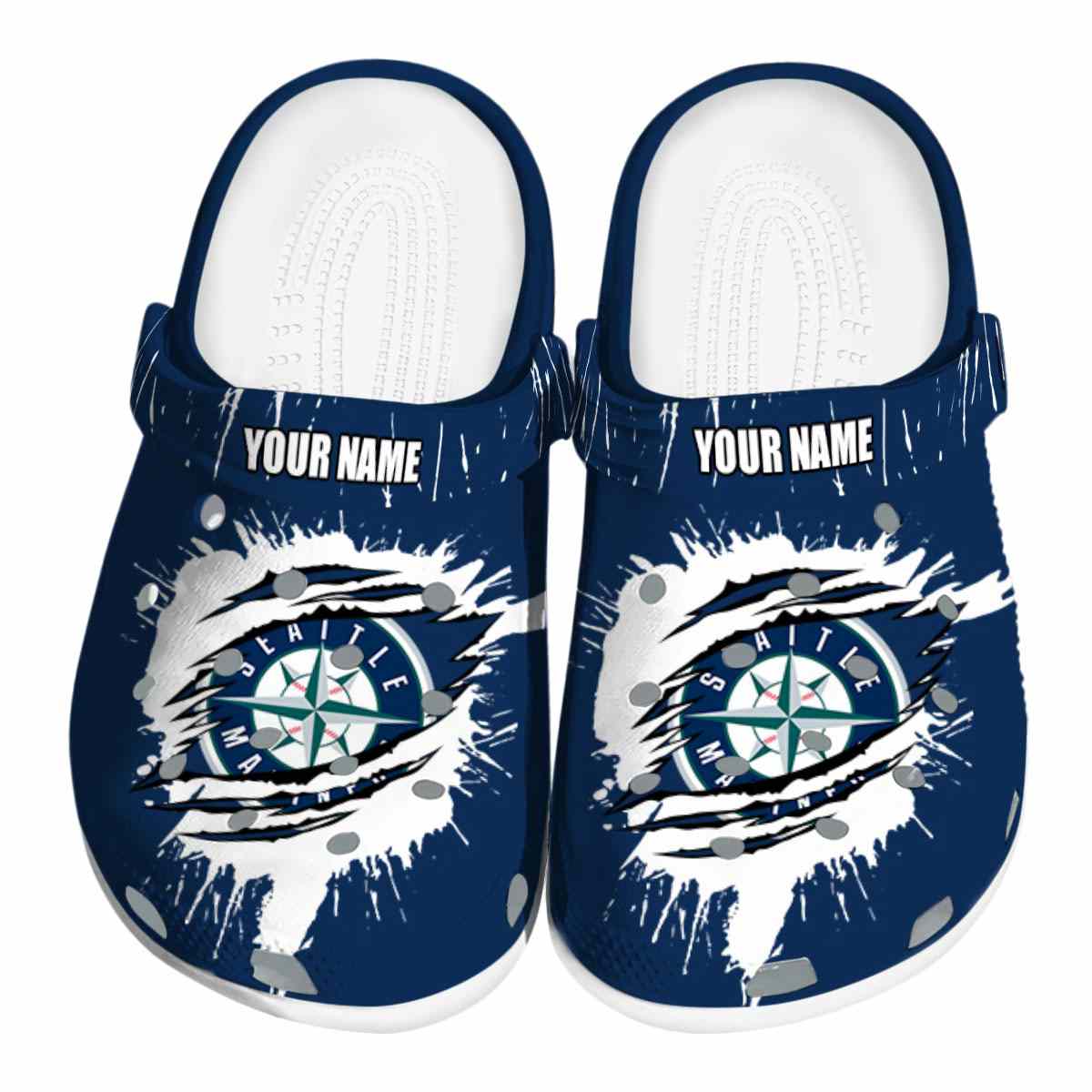 Seattle Mariners MLB Sport Crocs Crocband Clogs Shoes Comfortable For Men Women and Kids