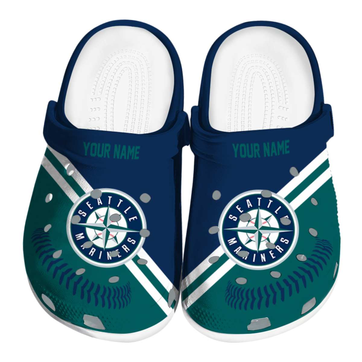 Seattle Mariners MLB Sport Crocs Crocband Clogs Shoes Comfortable For Men Women and Kids
