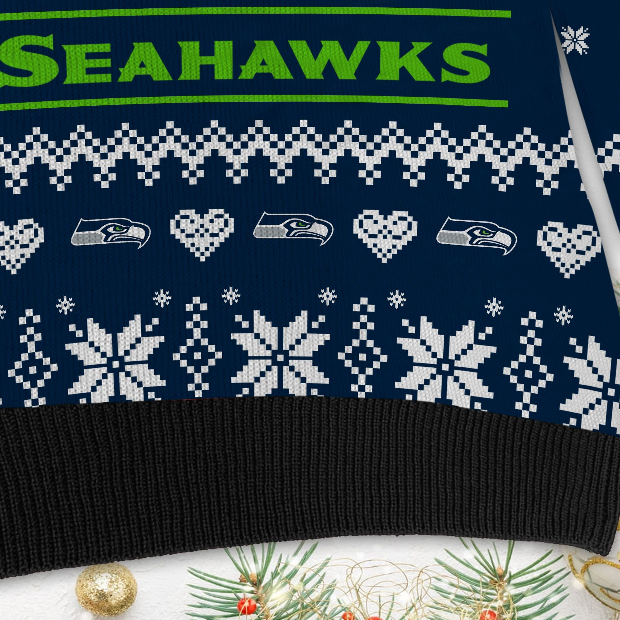 Seattle Seahawks Cute The Snoopy Show Football Helmet 3D Ugly Christmas Sweater Adult 3D Funny Matching for family - Image 5