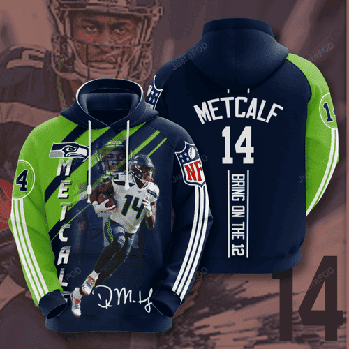 Seattle Seahawks DK Metcalf 3D All Over Print Hoodie, Zip Hoodie