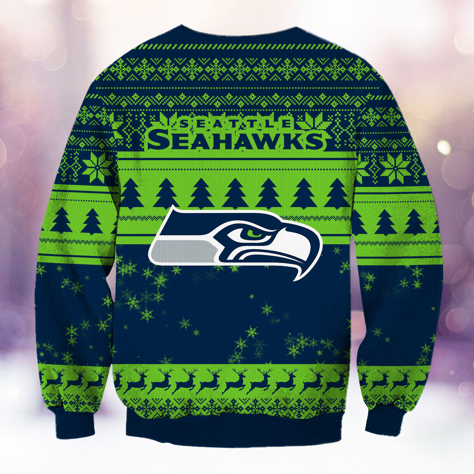 Seattle Seahawks Grinch Ugly Christmas Sweater Adult 3D Funny Matching for family - Image 3