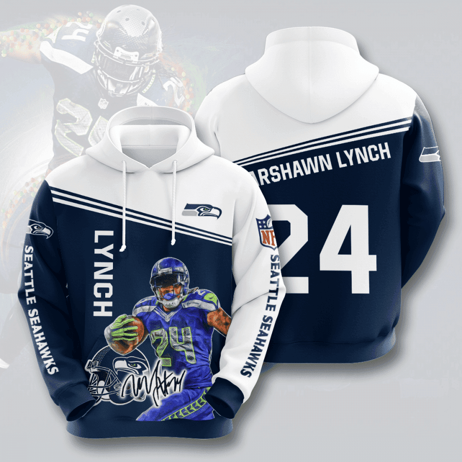 SEATTLE SEAHAWKS Marshawn Lynch 3D All Over Print Hoodie, Zip Hoodie