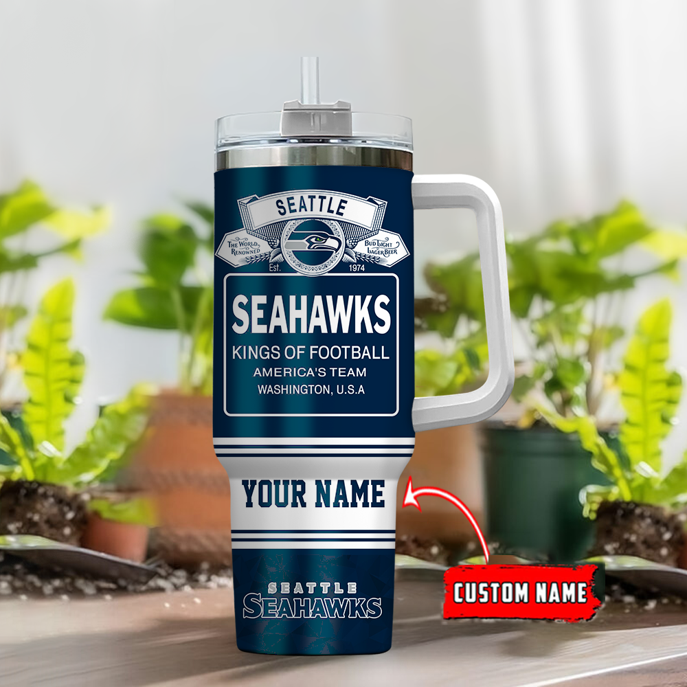 Seattle Seahawks NFL Bud Light Custom Stanley Cup 40 oz 30 oz Tumbler With HandleTVC2301109 - Image 2