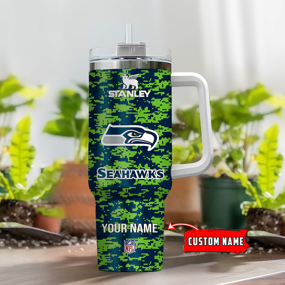 Seattle Seahawks NFL Camouflage Custom Stanley Cup 40 oz 30 oz Tumbler With HandleTVC2301110 - Image 2