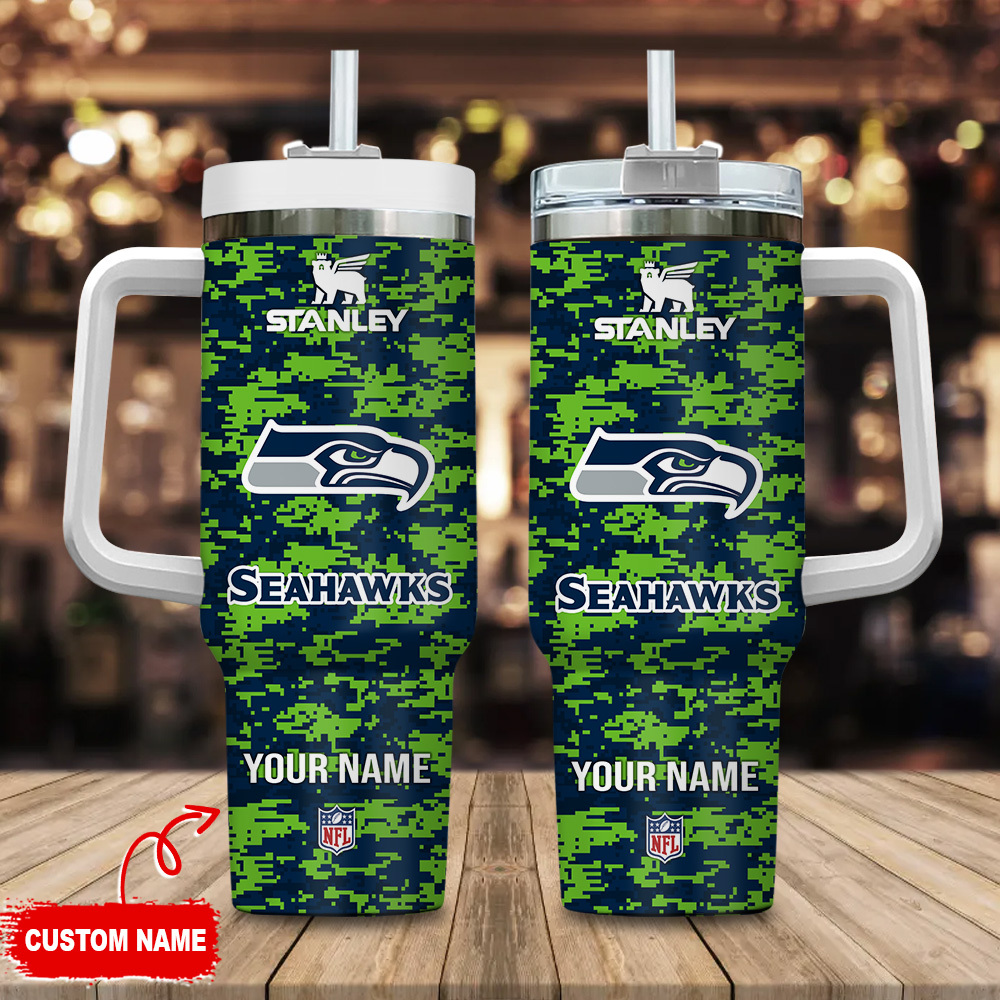 Seattle Seahawks NFL Camouflage Custom Stanley Cup 40 oz 30 oz Tumbler With HandleTVC2301110