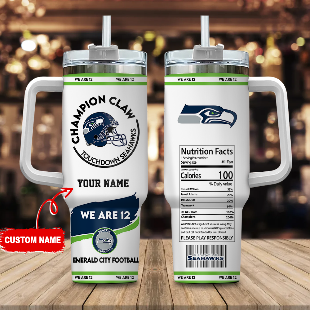 Seattle Seahawks NFL Champion Claw Custom Stanley Cup 40 oz 30 oz Tumbler With HandleTVC230131