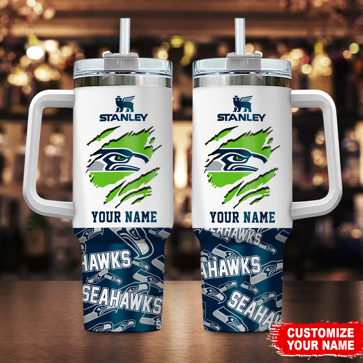 Seattle Seahawks NFL Custom Stanley Cup 40 oz 30 oz Tumbler With HandleTVC230134